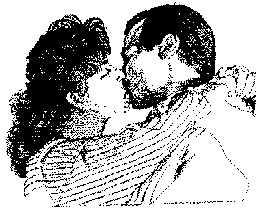Couple kissing.